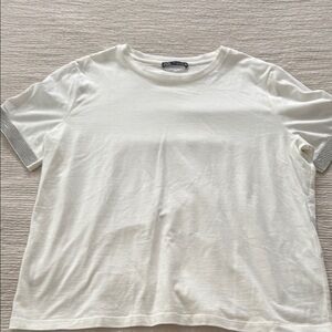 NWOT Zara  White TShirt with bling Women's Top size L